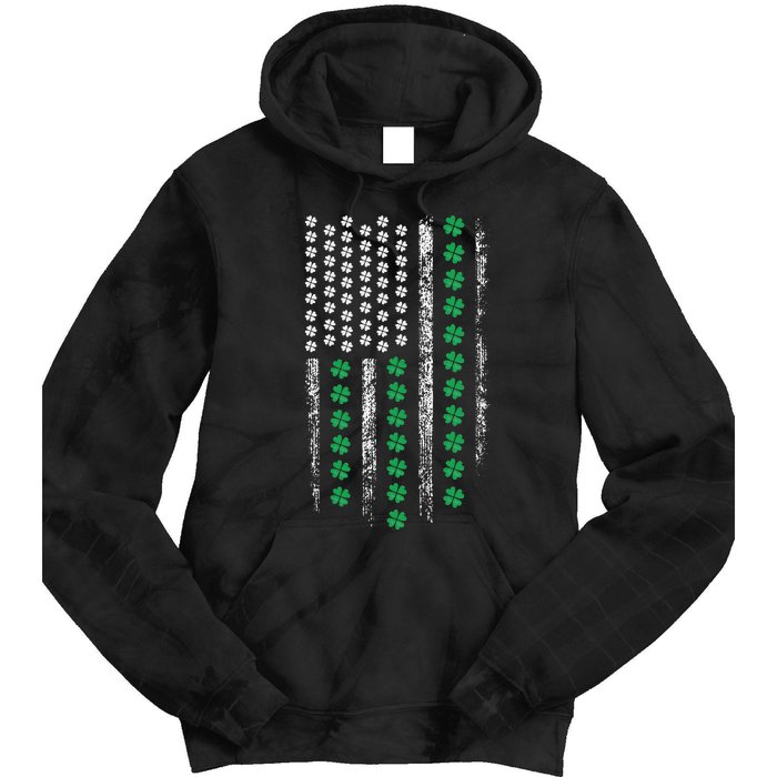 American Flag St Patricks Day Vintage Irish Lucky Tie Dye Hoodie