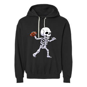 American Football Skeleton Halloween For Kids Garment-Dyed Fleece Hoodie