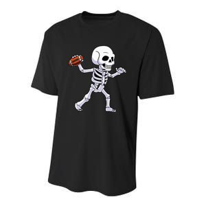 American Football Skeleton Halloween For Kids Youth Performance Sprint T-Shirt