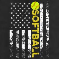 American Flag Softball Team Gift 7 Panel Mesh Trucker Snapback Hat