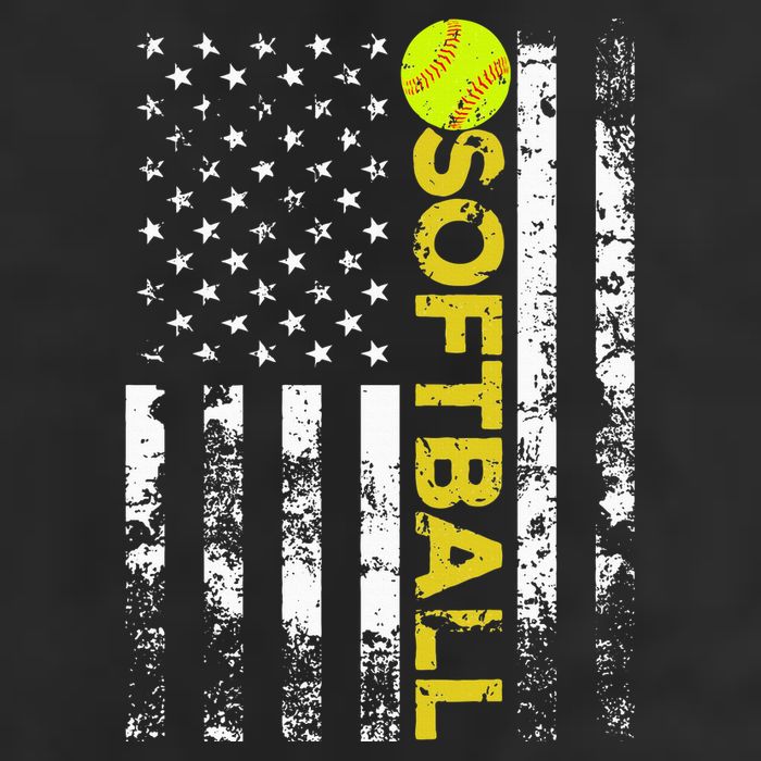 American Flag Softball Team Gift 7 Panel Mesh Trucker Snapback Hat