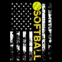 American Flag Softball Team Gift Drawstring Bag