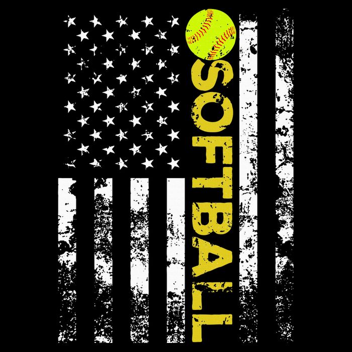 American Flag Softball Team Gift Drawstring Bag