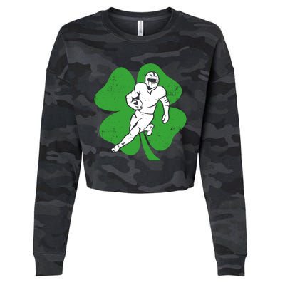 American Football Sports Shamrock St Patricks Day Cropped Pullover Crew