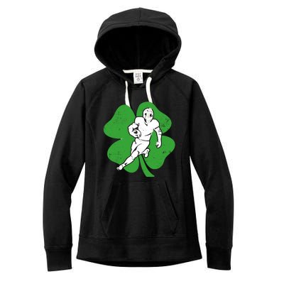 American Football Sports Shamrock St Patricks Day Women's Fleece Hoodie