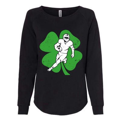 American Football Sports Shamrock St Patricks Day Womens California Wash Sweatshirt