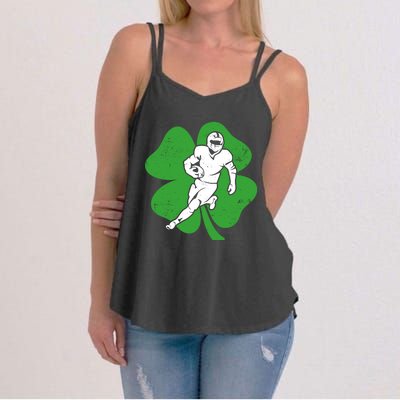 American Football Sports Shamrock St Patricks Day Women's Strappy Tank