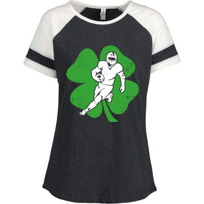 American Football Sports Shamrock St Patricks Day Enza Ladies Jersey Colorblock Tee