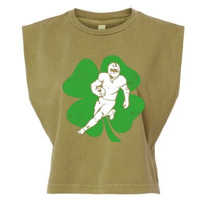 American Football Sports Shamrock St Patricks Day Garment-Dyed Women's Muscle Tee