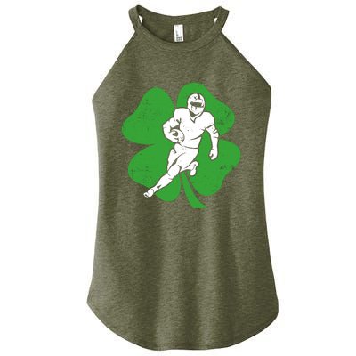 American Football Sports Shamrock St Patricks Day Women's Perfect Tri Rocker Tank