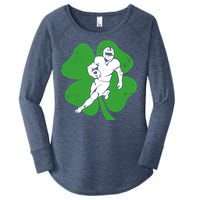 American Football Sports Shamrock St Patricks Day Women's Perfect Tri Tunic Long Sleeve Shirt