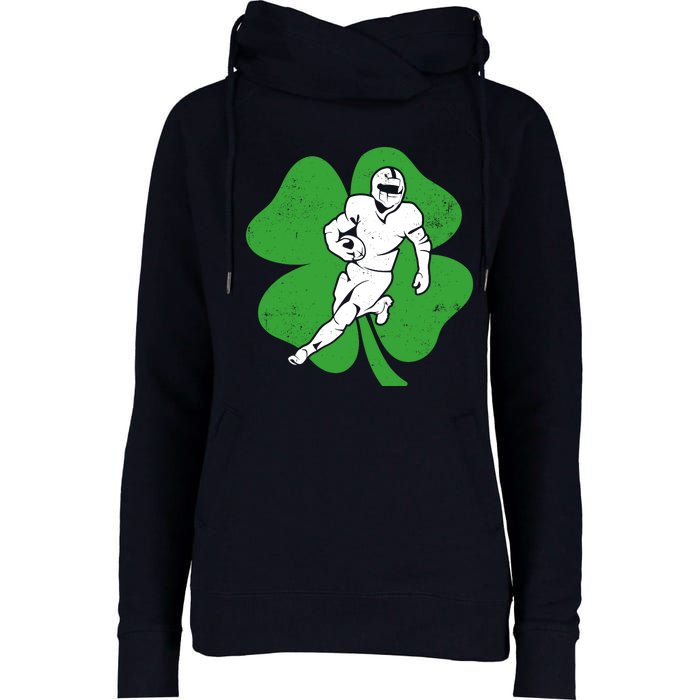 American Football Sports Shamrock St Patricks Day Womens Funnel Neck Pullover Hood