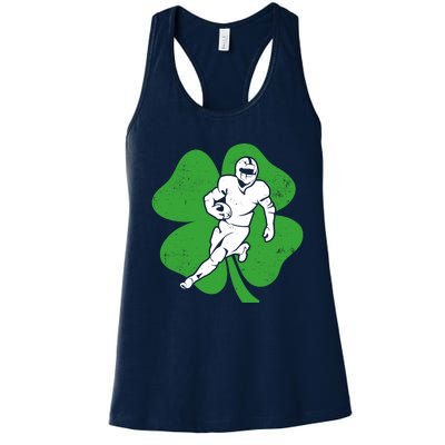 American Football Sports Shamrock St Patricks Day Women's Racerback Tank