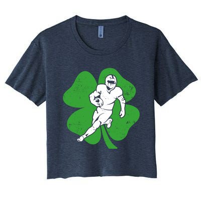 American Football Sports Shamrock St Patricks Day Women's Crop Top Tee