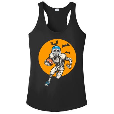 American Football Skeleton Halloween Football Fan Ladies PosiCharge Competitor Racerback Tank