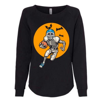 American Football Skeleton Halloween Football Fan Womens California Wash Sweatshirt