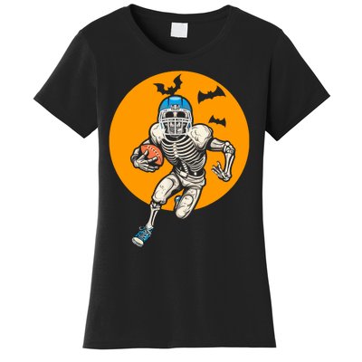 American Football Skeleton Halloween Football Fan Women's T-Shirt