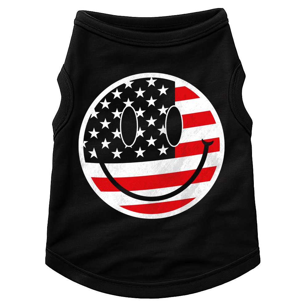 American Flag Smile Vintage Face Doggie Tank