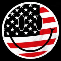 American Flag Smile Vintage Face Doggie Tank