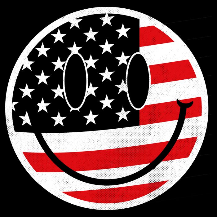 American Flag Smile Vintage Face Doggie Tank
