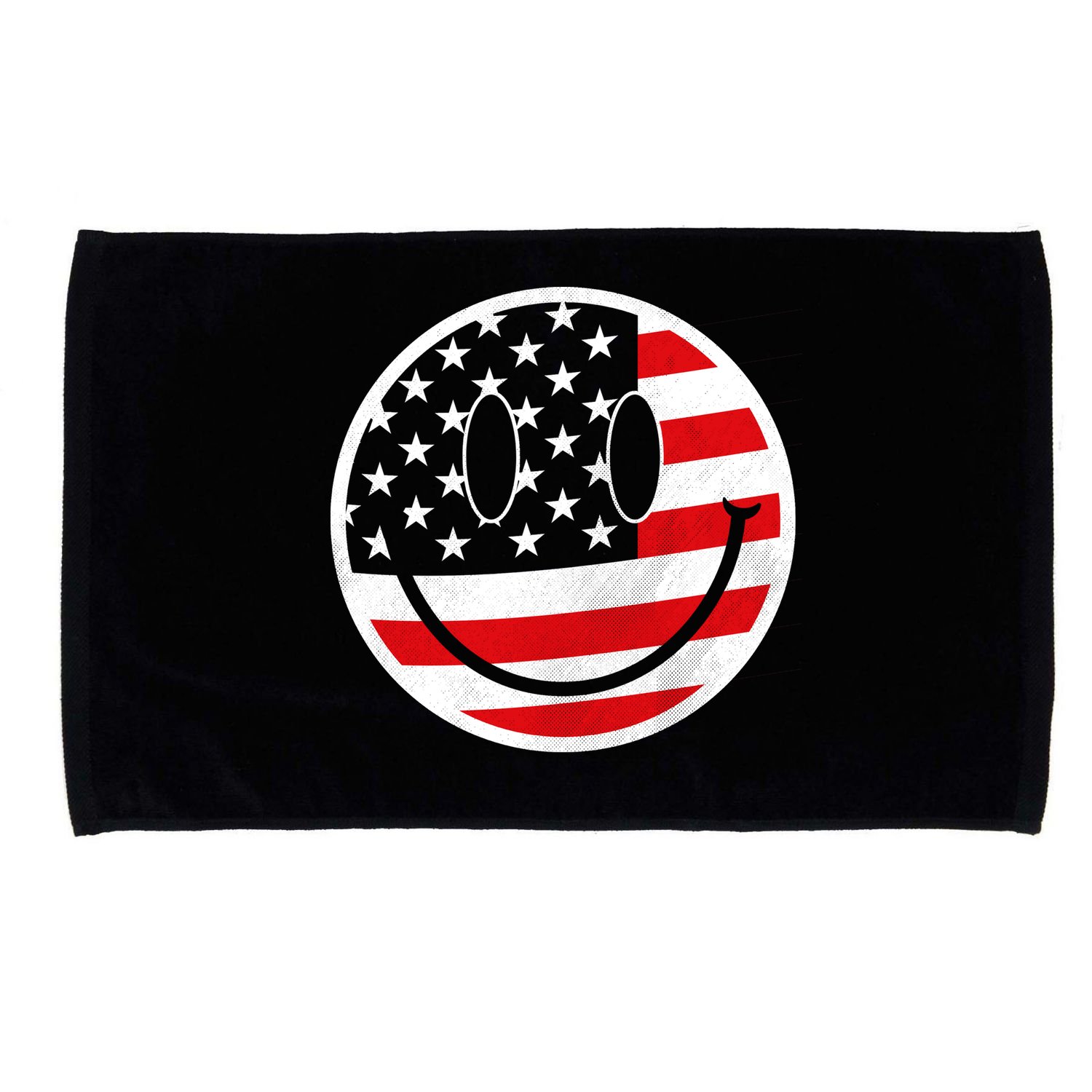 American Flag Smile Vintage Face Microfiber Hand Towel