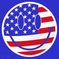 American Flag Smile Vintage Face T-Shirt