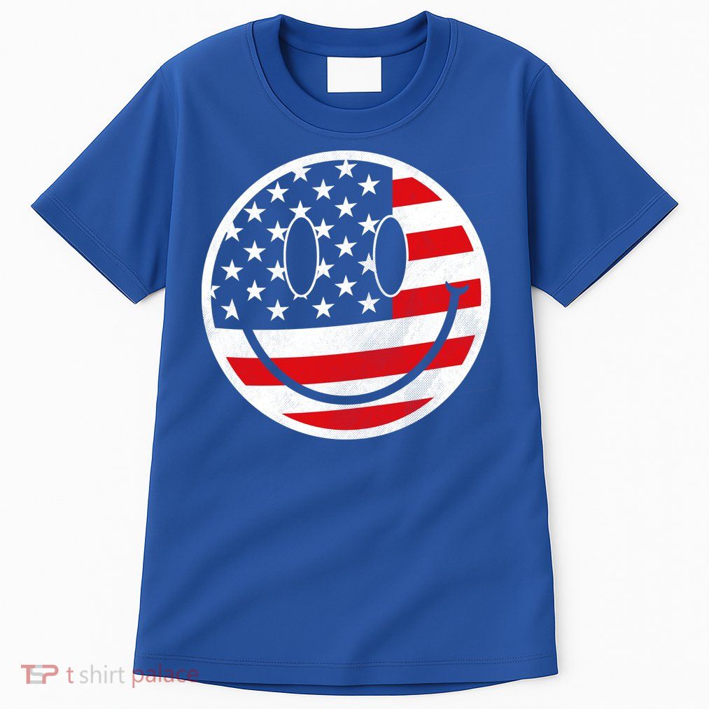 American Flag Smile Vintage Face Tall T-Shirt