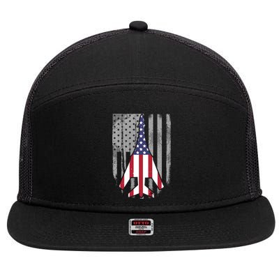 Air Force Supersonic Bgreat Gift1 Bomber Jet American Flag Squadron Gift 7 Panel Mesh Trucker Snapback Hat