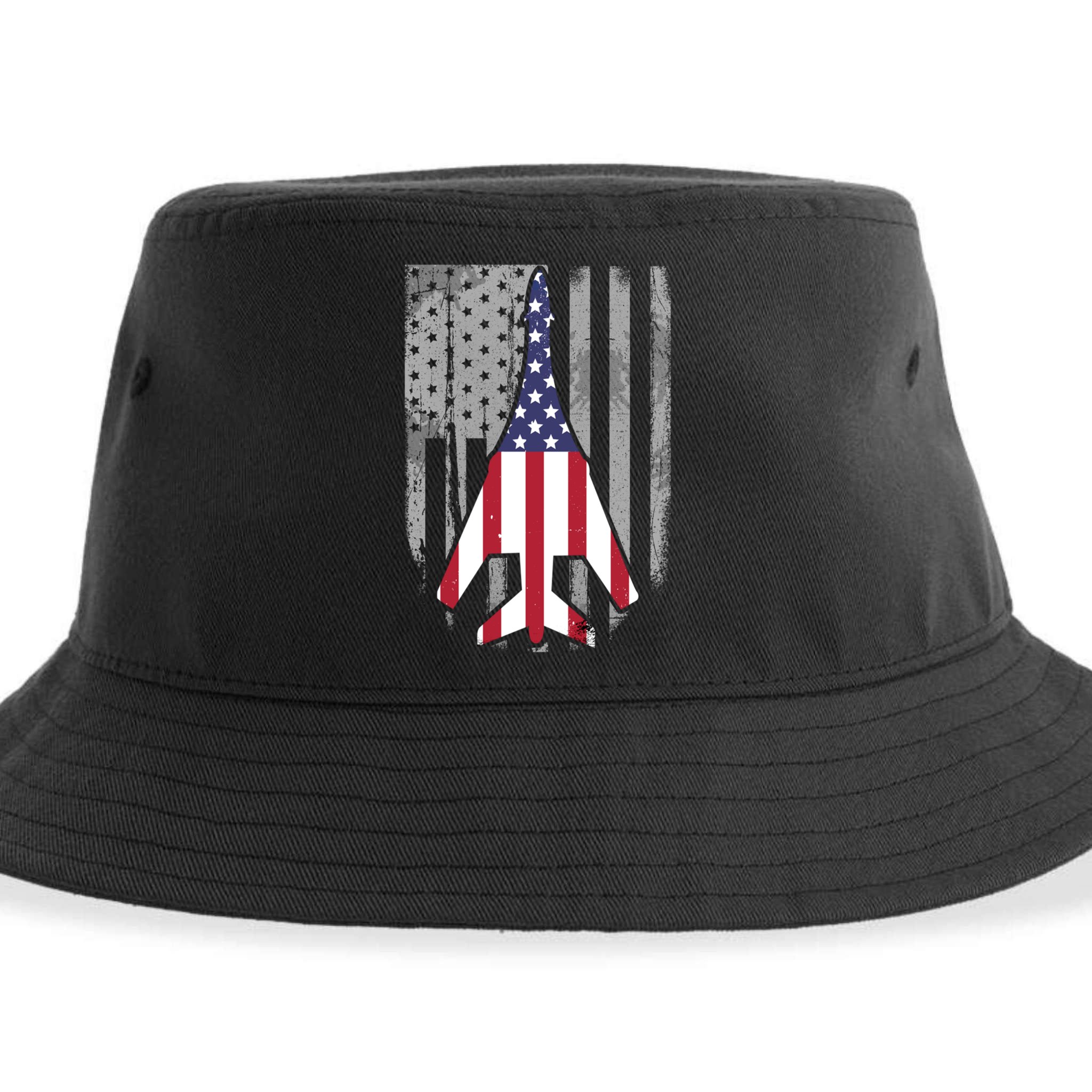 Air Force Supersonic Bgreat Gift1 Bomber Jet American Flag Squadron Gift Sustainable Bucket Hat