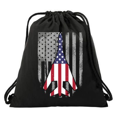 Air Force Supersonic Bgreat Gift1 Bomber Jet American Flag Squadron Gift Drawstring Bag