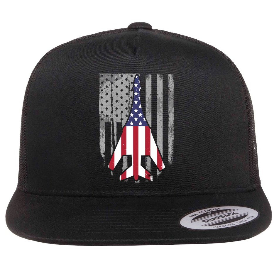 Air Force Supersonic Bgreat Gift1 Bomber Jet American Flag Squadron Gift Flat Bill Trucker Hat
