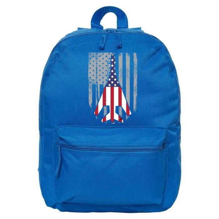 Air Force Supersonic Bgreat Gift1 Bomber Jet American Flag Squadron Gift 16 in Basic Backpack