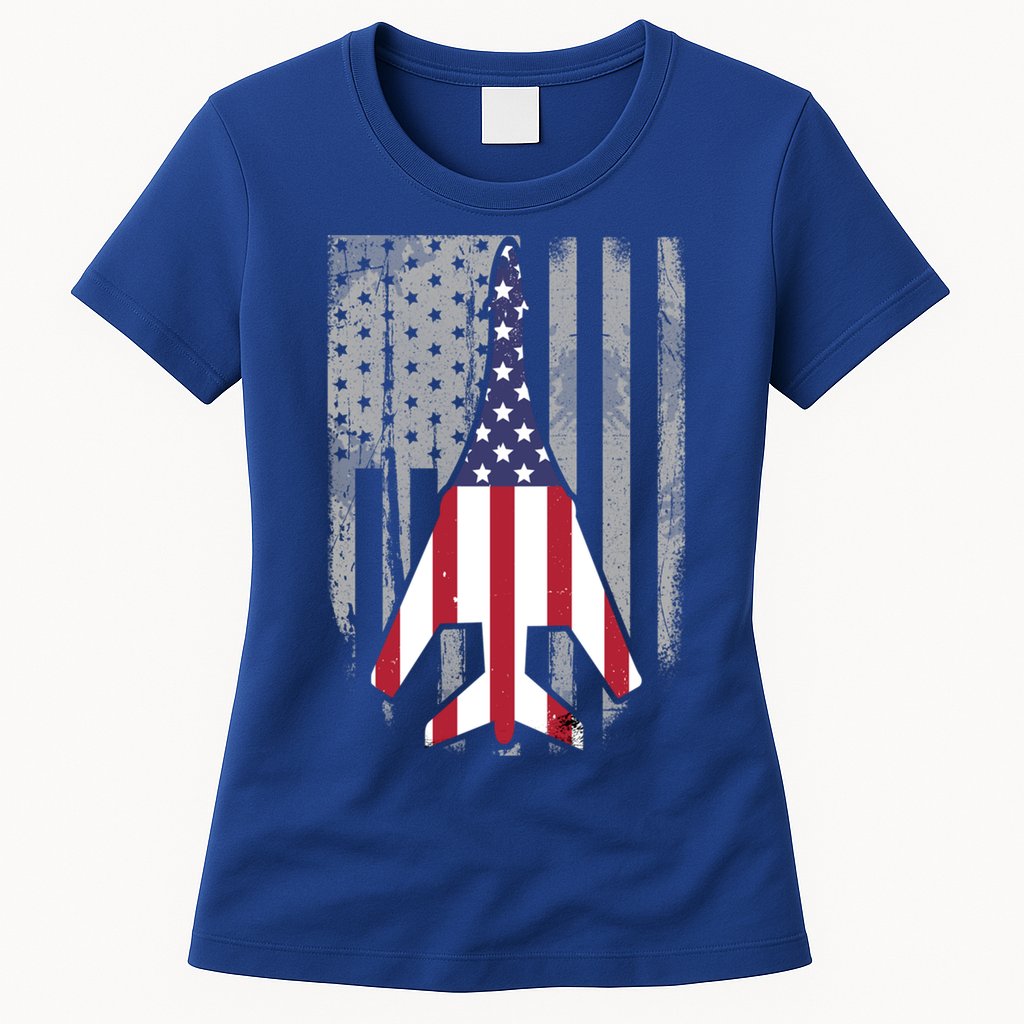 Air Force Supersonic Bgreat Gift1 Bomber Jet American Flag Squadron Gift Womens T-Shirt
