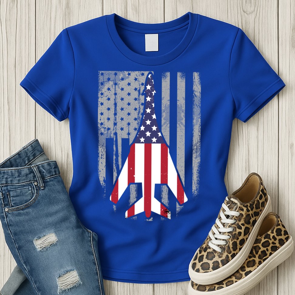 Air Force Supersonic Bgreat Gift1 Bomber Jet American Flag Squadron Gift Womens T-Shirt