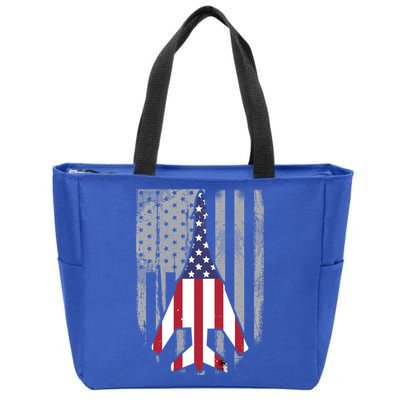 Air Force Supersonic Bgreat Gift1 Bomber Jet American Flag Squadron Gift Zip Tote Bag
