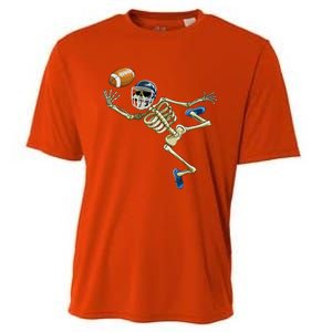 American Football Skeleton Halloween Boys Football Fan Cooling Performance Crew T-Shirt