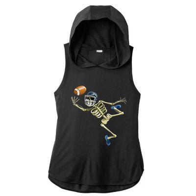 American Football Skeleton Halloween Boys Football Fan Ladies PosiCharge Tri-Blend Wicking Draft Hoodie Tank