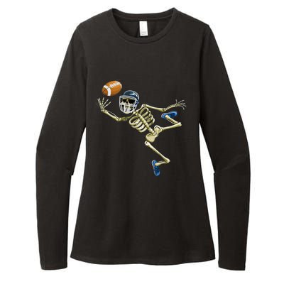 American Football Skeleton Halloween Boys Football Fan Womens CVC Long Sleeve Shirt