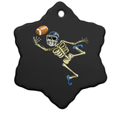 American Football Skeleton Halloween Boys Football Fan Ceramic Star Ornament