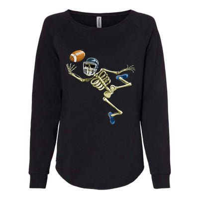 American Football Skeleton Halloween Boys Football Fan Womens California Wash Sweatshirt