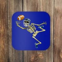 American Football Skeleton Halloween Boys Football Fan Coaster