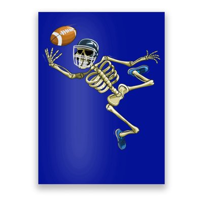 American Football Skeleton Halloween Boys Football Fan Poster