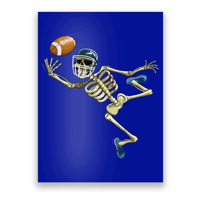 American Football Skeleton Halloween Boys Football Fan Poster