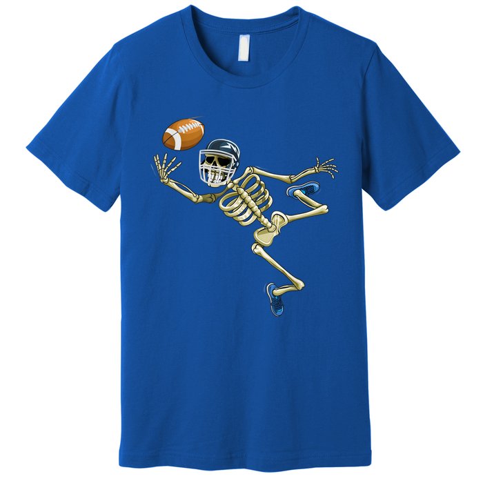 American Football Skeleton Halloween Boys Football Fan Premium T-Shirt