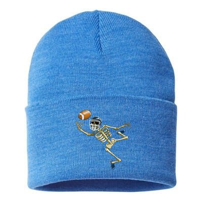 American Football Skeleton Halloween Boys Football Fan Sustainable Knit Beanie