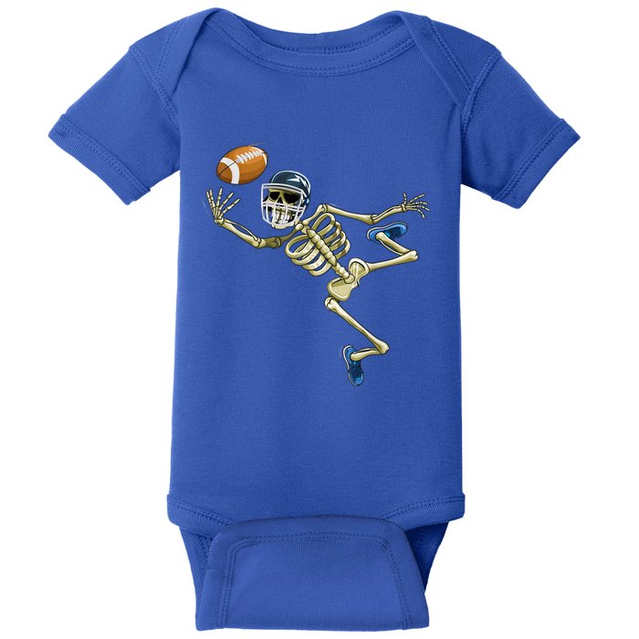 American Football Skeleton Halloween Boys Football Fan Baby Bodysuit