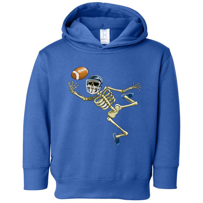 American Football Skeleton Halloween Boys Football Fan Toddler Hoodie