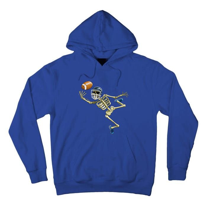 American Football Skeleton Halloween Boys Football Fan Tall Hoodie