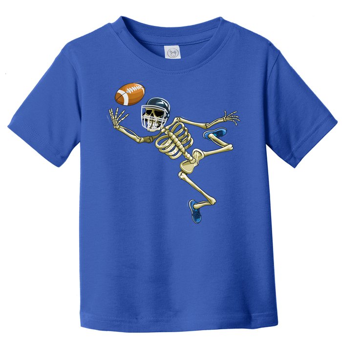 American Football Skeleton Halloween Boys Football Fan Toddler T-Shirt