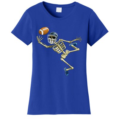 American Football Skeleton Halloween Boys Football Fan Women's T-Shirt